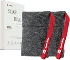 2 Pieces Soap Bags for Soap Bars, Exfoliating Soap Saver Bags, Foaming Bar Soap Pouches for Use in Baths or Showers(Dark Gray)