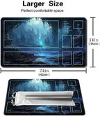 MTG Playmat Size 24x14in Free Storage Bags Non-Slip Backing Printing, Ideal for Card Game Enthusiasts TCG Playmat (with Zone,Silent Valley)