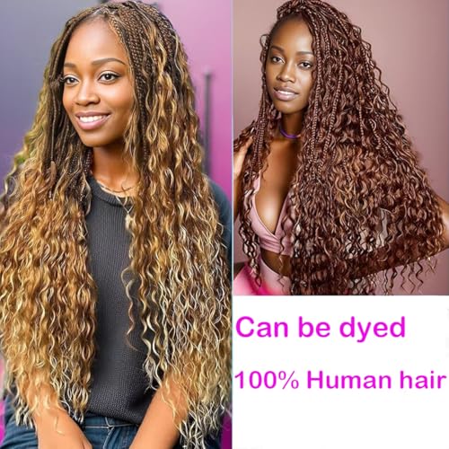 Human Braiding Hair for Boho Braids 12A 20" Deep Water Wave Bulk Human Hair Extensions for Braiding No Weft Brazilian Virgin Curly Loose Deep Wave Bulk Wet and Wavy 1 Bundle 100g Natural Black