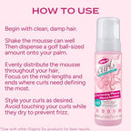 Dippity Do Girls with Curls Curl Enhancing Mousse - Lightweight 3-in-1 Defining Mousse for Curly and Wavy Hair - Hibiscus and Olive Oil for Frizz Free and Bouncy Curls - 200 mL/6.7 fl oz - 2 Pack