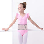 Luwint Kids Waist Belt Brace Support - Abdominal Binder Hernia Band for Waist Back Pain Relief Dance Yoga Volleyball Basketball (Pink)