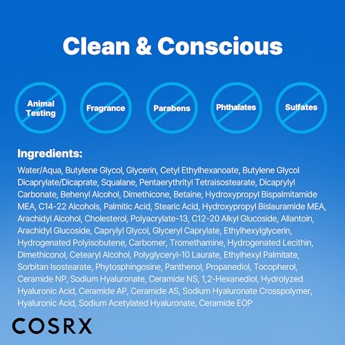 COSRX Ceramide Skin Barrier Moisturizer for Face with 7 Ceramides, Hyaluronic Acid & Panthenol for All Skin Types, 2.7 fl.oz, Korean Skin Care