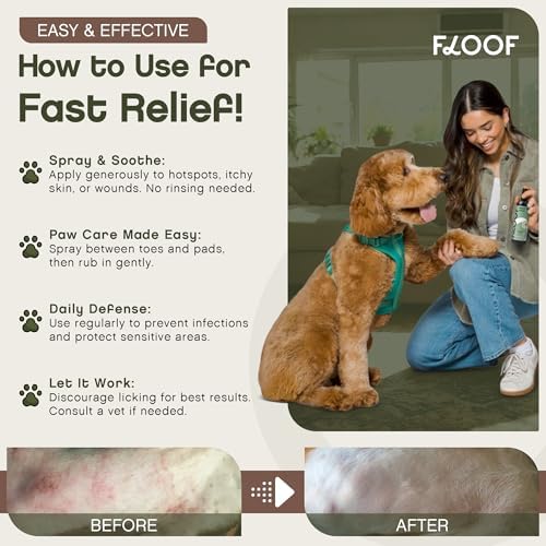 Hypochlorous Acid Spray for Dogs - Hot Spot Treatment & Allergy Relief - Dog Skin Anti Itching & Paw Licking Remedy - Wound Cleanser Spray (8.5 FL OZ) (Pack of 1)