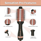 Hair Dryer Brush, 4 in 1 Styling Tools with ION Generator and Ceramic Coating for Fast Drying, Perfect One Step Hair Dryer and Volumizer for All Hair Types, Rose Gold Volumizer