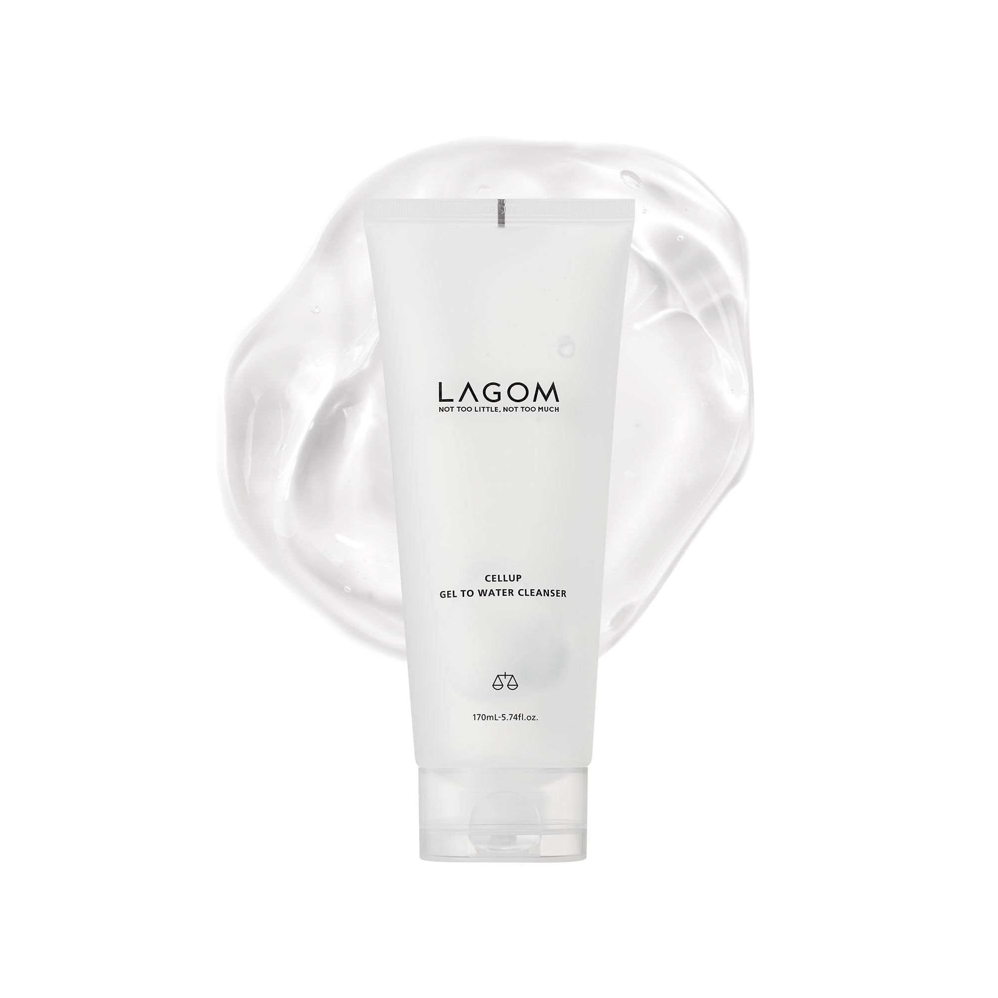 LAGOM Cellup Gel To Water Cleanser, Gentle Morning Face Wash with Hydrating Aqualicia, Non-Foaming Jelly Texture for Daily Use, low-irritation,K-Skincare 5.74 Fl Oz