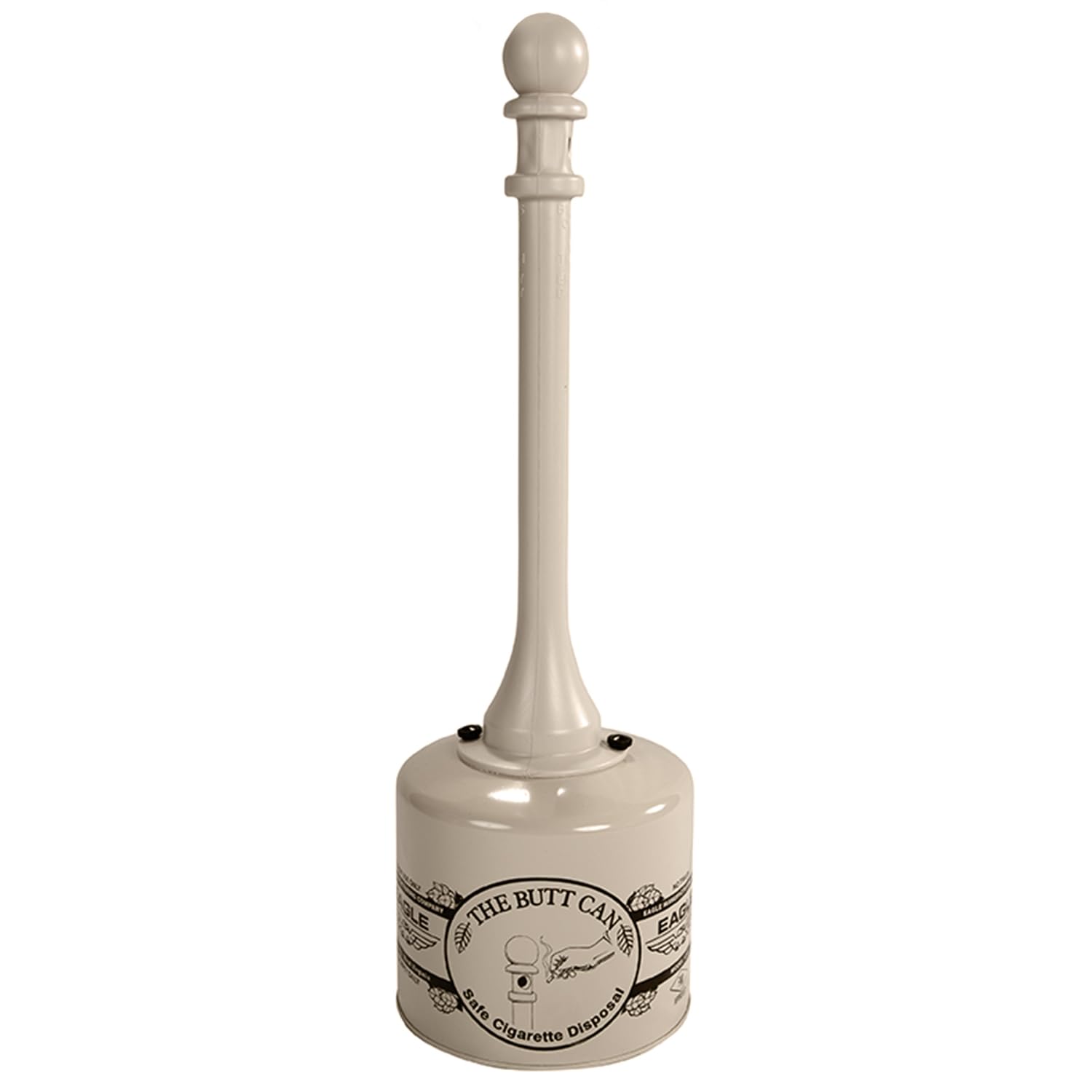 Eagle Cigarette Butt Receptacle, 5 Gallon Capacity, Beige