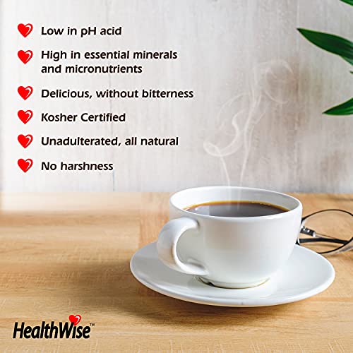 Healthwise Low Acid Ground Coffee, 100% Colombian - Medium Roast, Healthier Coffee for Sensitive Stomachs -12 Ounce Cans (Pack of 5)