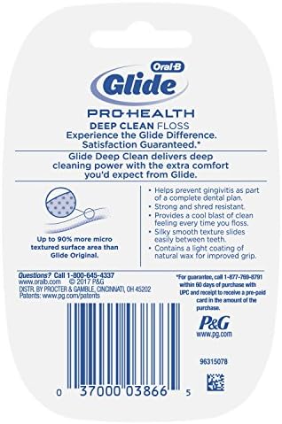 Oral-B Glide Pro-Health Deep Clean Cool Mint Flavor Floss 40 M (Pack of 6)