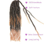 ZRQ Goddess Passion Twist Hair with Curly End 18 Inch Pre Twisted Passion Twist 8 Packs Ombre Blonde Pre Looped Long Boho Style Crochet Braids Hair Extensions for Women