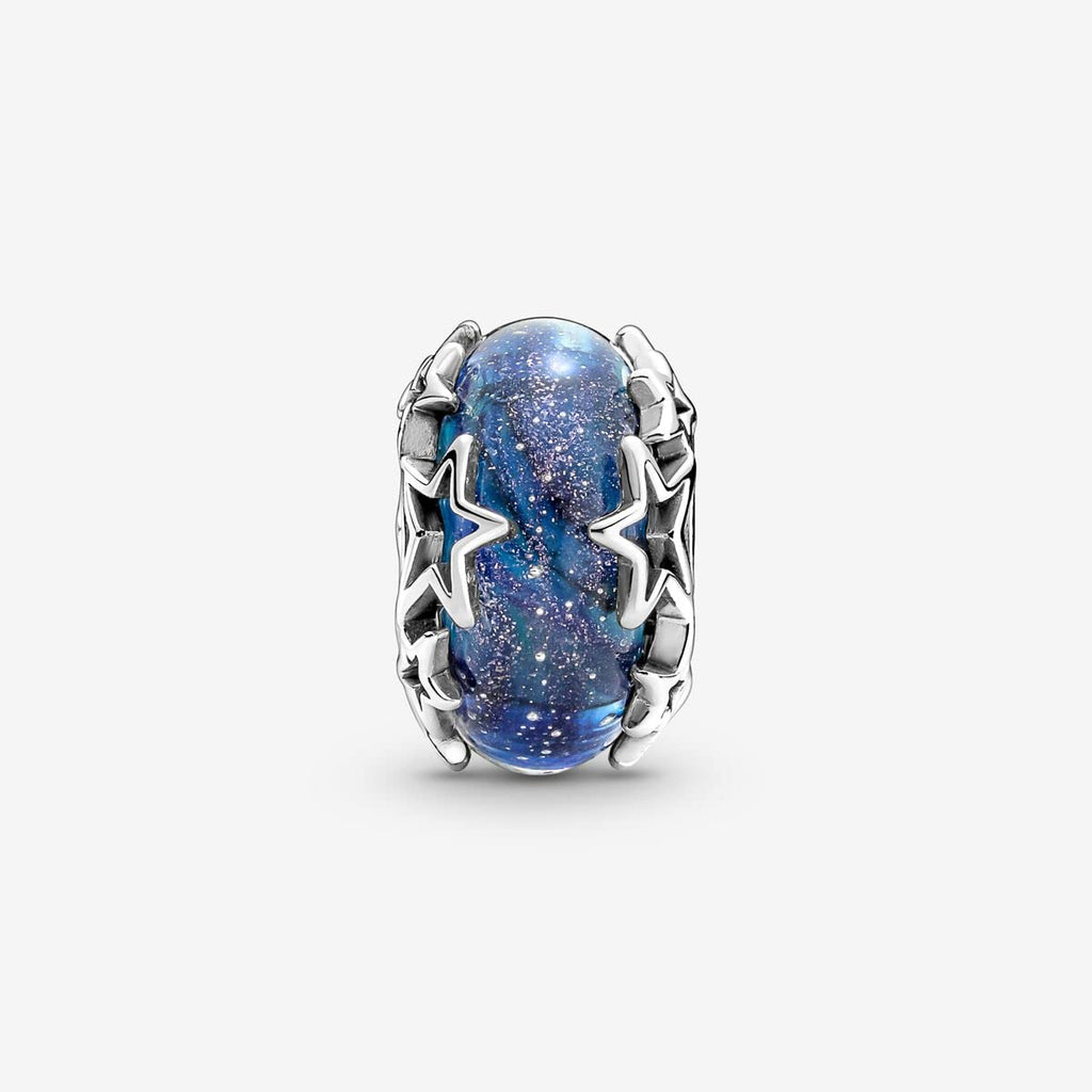 PANDORA Galaxy Blue & Star Murano Charm - Bracelet Charm for PANDORA Moments Bracelets - Stunning Women's Jewelry - Gift for Women - Made with Sterling Silver - With Gift Box
