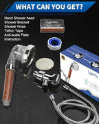 Luxsego Filtered Shower Head for Hard Water, High Pressure 3 Modes Shower Heads with Handheld Spray, Water Softener Showerhead Set with Mineral Beads to Remove Chlorine & Fluoride for Dry Hair & Skin
