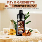 Dark Wine Red Hair Dye Shampoo 3 in 1 with Argan Oil, Instant Gray Hair Coverage in Minutes, Long-lasting Hair Color Shampoo Hair Dye, Shampoo Para Canas Mujer, Easy & Quick to Use for Men Women 500ML