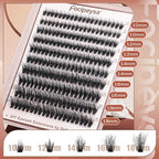 Focipeysa Fluffy Lash Clusters Kit D Curl Lashes Extensions Thick Volume Eyelash Clusters DIY Eyelash Extension with Lash Glue Lash Bond and Seal 10-16mm Fluffy Cluster Eyelash Extension DIY Lashes