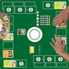 Playmat for Trading Card Game – 2-Player Trainer Mat with Damage Counters and Professional Storage Bag (Green, Large)