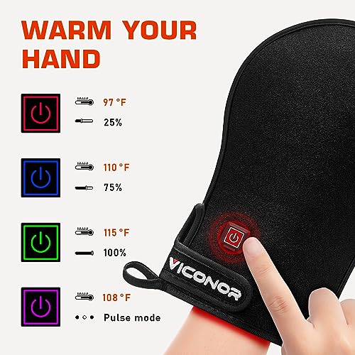 Red Light Therapy Device for Hands, Infrared-Light-Therapy-Gloves Finger Wrist, Led Near Infrared Light Skin Care, Carpal Tunnel(Pack of 2)