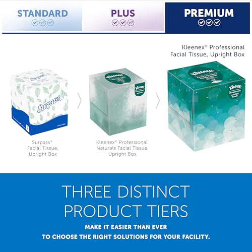 Kleenex® Professional Facial Tissue, Bulk (21271), 2-Ply, White, Upright Cube Boxed Format, Designed for Business (90 Tissues/Box, 6 Bundles of 6 Boxes, 3,240 Sheets/Case)