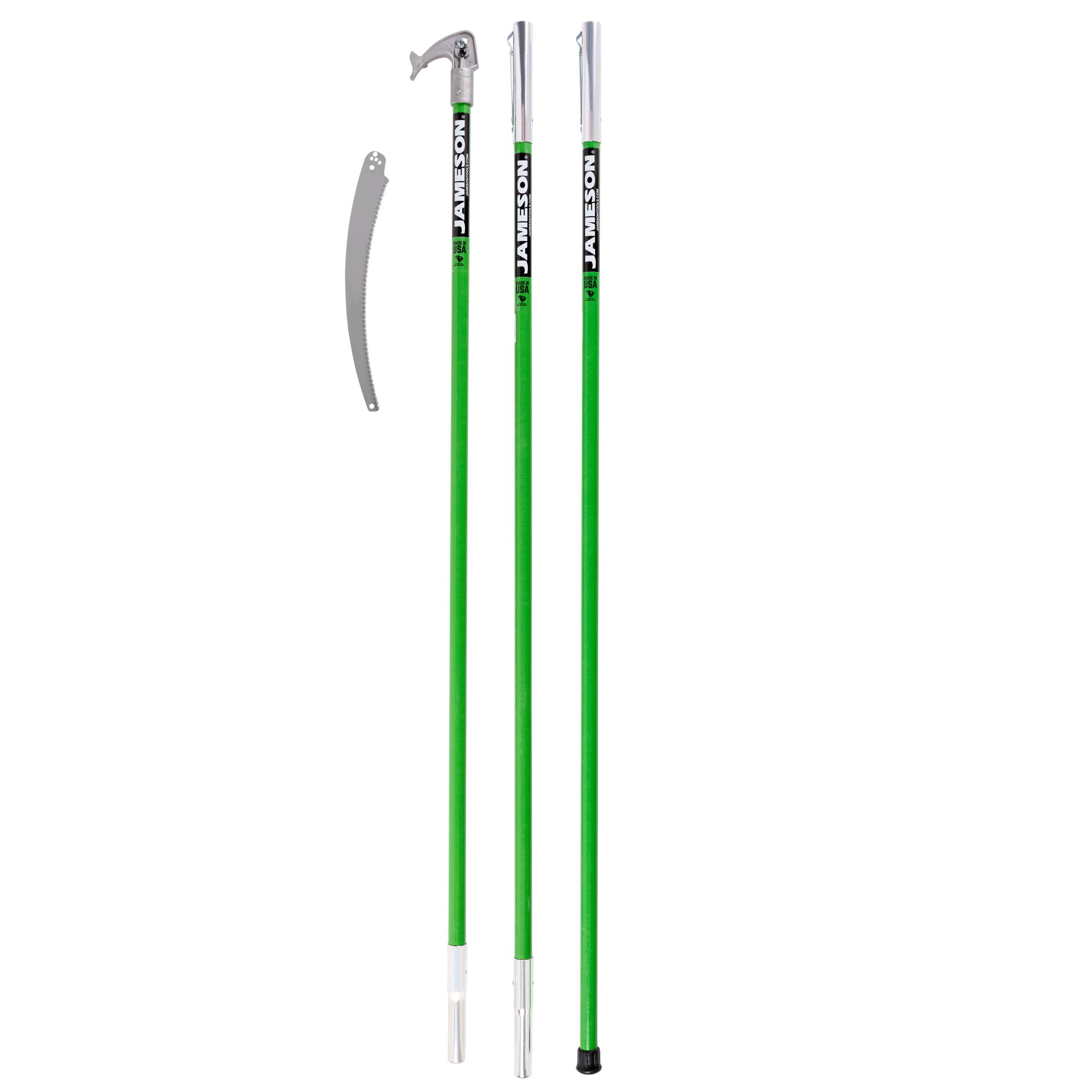 Jameson LS-Series Hollow Core Landscaping Tree Trimming Kit | 16” Barracuda Saw Blade | 18-Foot Reach | Fiberglass Poles with Leaf Spring Locking Buttons | Tree Pruning & Trimming Tool