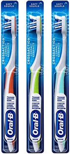Oral-B CrossAction Compact Toothbrush, 23 Soft (Colors Vary) - Pack of 3