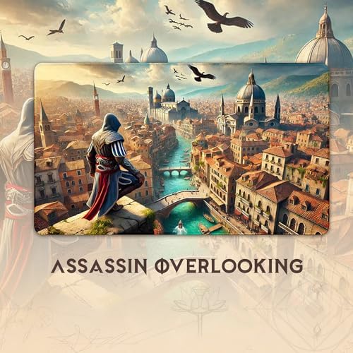 Assassin Overlooking (Stitched) - MTG Playmat - Compatible with Magic The Gathering Playmat - Play MTG, YuGiOh, TCG - Original Play Mat Art Designs & Accessories