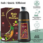 Instant Wine Red Hair Coloring for Women and Men - 3 in 1 Herbal Hair Dye Shampoo with 100% Gray Coverage in Minutes, 500ml, 16.9 Fl Oz