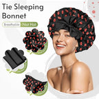 BONNET QUEEN Silk Bonnet for Sleeping Women Satin Bonnet Hair Bonnet Night Sleep Cap Scarf wrap for Curly Hair with tie Band