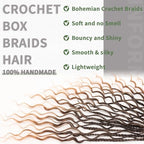 14 Inch Boho Crochet Braids 7Packs Goddess Box Braids Crochet Hair for Women Pre Looped Bohemian Hippie Braiding Hair Extensions, 1B/27