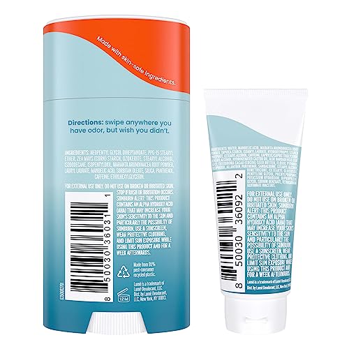 Lume Whole Body Deodorant - Invisible Cream Tube Mini + Solid Stick Bundle - 72 Hour Odor Control - Aluminum & Baking Soda Free, Skin Loving (Unscented)