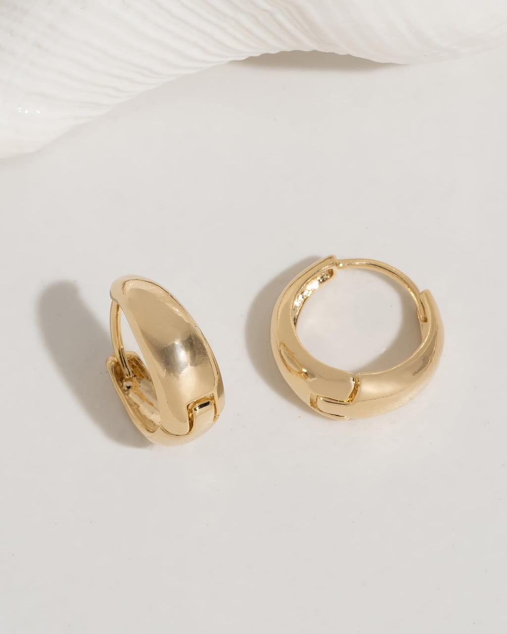 James Michelle Jewelry: Mini Huggies for Women – 3-Year Color Guarantee – Waterproof, Non-Tarnish, Hypoallergenic, Gold PVD Coated – Perfect for Beach, Weddings, Holiday Gifts – 5 x 16mm