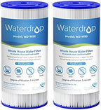 Waterdrop FXHSC Whole House Water Filter, Replacement for GE® FXHSC, GXWH40L, GXWH35F, American Plumber W50PEHD, W10-PR, Culligan® R50-BBSA, 5 Micron, 10" x 4.5", High Flow Sediment Filters, Pack of 2