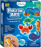 Skillmatics Poke-in Art - Underwater Animals, Mess-Free Arts & DIY Wood Crafts for Kids, Creative Kit, Gifts for Girls & Boys Ages 4, 5, 6, 7, 8, 9