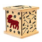 Wooden Piggy Bank for Kids and Adults, Personalized Gift Handmade in USA by BloomOwl, Custom Piggy Bank, Personalized Banks for Kids, Gifts for Baby Boys and Girls (Buffalo Plaid)