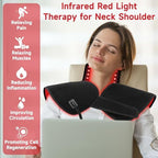 Red Infrared Light Neck Shoulder: Heating Red Light Therapy Device for Body Upper Back, 660nm&850nm Dual-chip LED Wearable Wrap Pad Pain Relief Muscle Relaxing for Women Men at Home