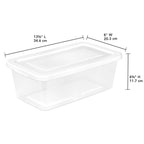 Sterilite Storage Boxes, Stackable Clear Plastic Bins, 6 Quart, 12-Pack
