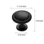 Ravinte 10 Pack 1-1/4 Inch Kitchen Cabinet Knobs Matte Black Zinc Pulls Door Handles for Dresser Drawers