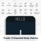 Wyze Smart Scale X - Digital Bathroom Scale for Body Weight, BMI, Body Fat, Muscle Mass, Heart Rate Monitor | Sync with Health Apps | for People, Baby & Pet, 400 lbs (Black)