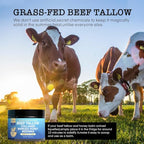 Beef Tallow For Skin, Organic Grass-Fed Beef Tallow Balm with Aloe Vera, Jojoba Oil, Manuka Honey, Olive Oil, Beeswax & Collagen, Natural Moisturizer Face, Body, Lips, Hydrates Dry, Cracked Skin, 5oz