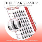 GAQQI Self Adhesive Eyelashes Lash Clusters, Press on Lashes 10-13mm Natural Manga Cluster Lashes, Reusable No Glue Lashes C Curl, NEW-TECH Thin Flakes Pre Glued Eyelashes Clusters (PG01)