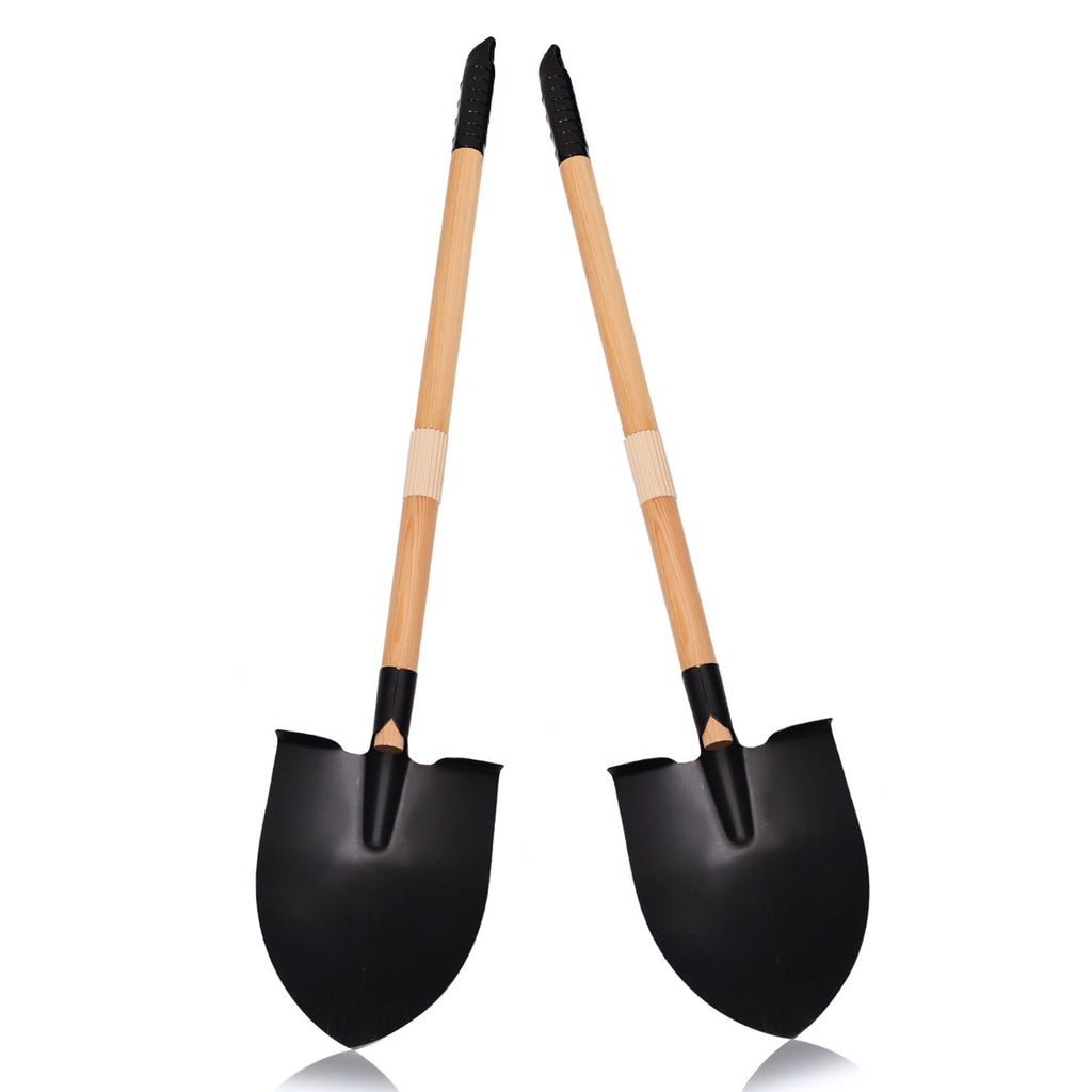 POMIKU 2PCS 27" Kids Shovels, Wood Handle & Metal Head Shovels for Digging Sand, Great for Beach & Garden