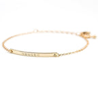 Petite Boutique 16K Gold Your Name Bar Bracelet Personalized gift Gold Plated bar Delicate Hand Stamp Best bridesmaid Wedding Graduation Gift