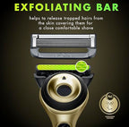 GilletteLabs with Exfoliating Bar Razor for Men, Champion Gold Edition - 1 Handle, 1 Razor Blade Refill, Includes Premium Magnetic Stand