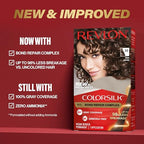 Revlon ColorSilk with Bond Repair Complex, Permanent Hair Color, 100% Gray Coverage, Ammonia Free Hair Dye, Vegan Keratin, 42 Medium Auburn (Pack of 3)