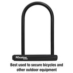 Master Lock Black Bike Lock with Key, Standard Size U-Lock for Bicycles and Other Outdoor Equipment, Anti-Theft Lock for Bikes, 8320D