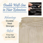 Easyouth Sew In Human Hair Extensions Blonde Hair Extensions Sew In Weft Hair Extensions Color Platinum Blonde Hair Extensions Sew in Weft Extensions Bundles 12 Inch 70G