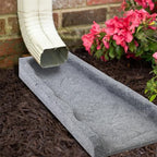 2 Pack Rubber Downspout Splash Block Rain Gutter Down Spout Drain Trays Gray