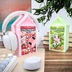 Milk Carton Headphone Stand - Universal Headset Holder - Cute Headphone Stand Hanger - Kawaii Desk Accessories - Pink Gaming Setup - Sturdy Desk Headset Mount (Oat Milk)