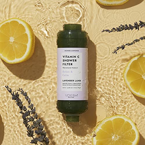 VOESH Vitamin C Shower Filter, Shower Aromatherapy, Water Purifier, Water Softener, Vegan Probiotics, Spa Shower Head, Water Filter, Shower Self-Care