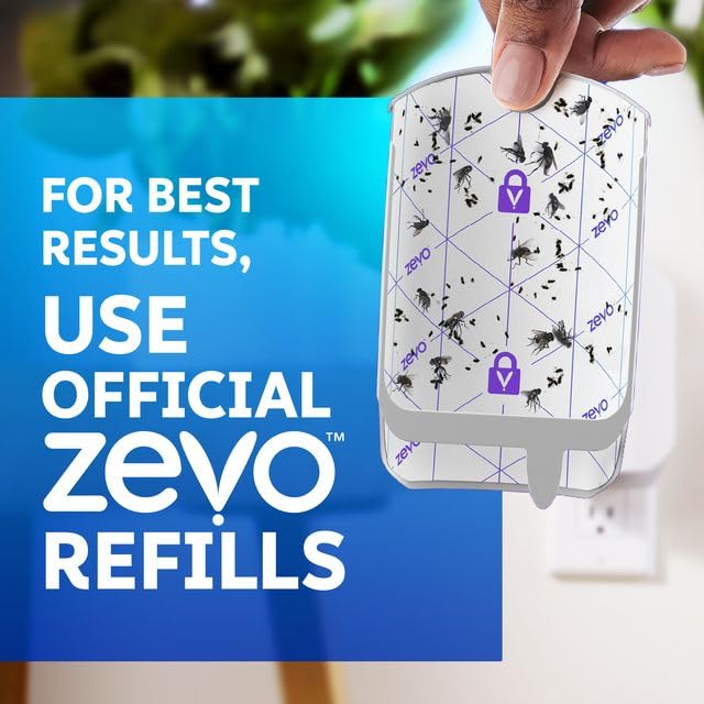 Zevo 2 Flying Insect Traps & 2 Cartridges - Plug-in Fly Trap & Indoor Insect Catcher for Gnats, Houses and Fruit Flies - Use in Any Room