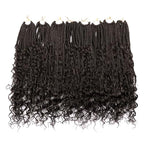 Boho Goddess Box Braids Crochet Hair 18 inch, 8 Packs Crochet Box Braids for Black Women Pre-looped Bohomian Box Braids Crochet Braids Synthetic Braiding Hair Extension #4