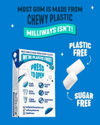 Milliways Mighty Mint Super Natural Gum - Plastic-Free Chewing Gum | Xylitol, Aspartame-Free, Sugar-Free, Plant-Based | 4 Packs of 10 Pieces (40 Pieces Total)