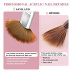 Saviland Kolinsky Acrylic Nail Brush Set - 4PCS Professional Acrylic Nail Brushes for Acrylic Application, Size 6/10/12/14 Acrylic Powder Brushes for Acrylic Nails Extension & 3D Nail Carving